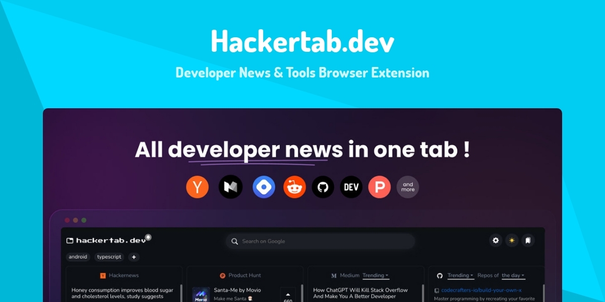 Hackertab dev Developer News Tools Browser Extension Made With Hackertab dev developer news tools browser extension made with